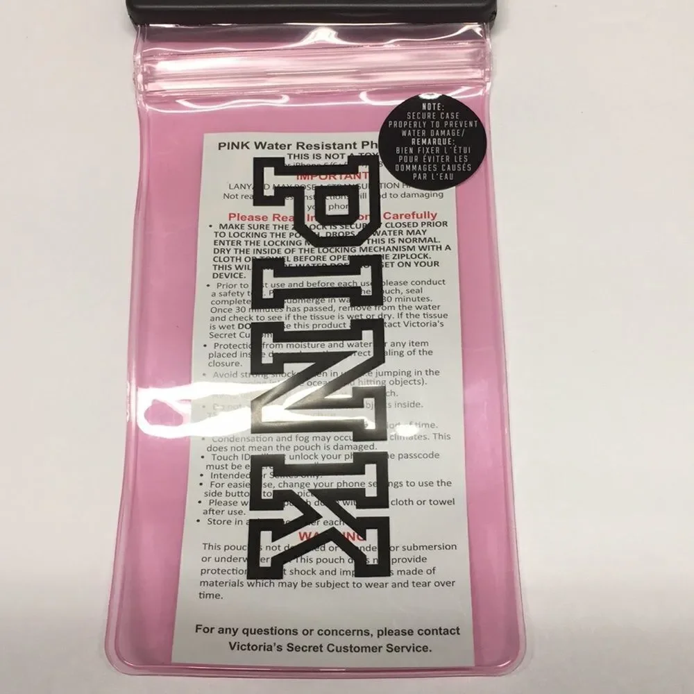 NEW PINK Water Resistant Phone Pouch pink Plastic